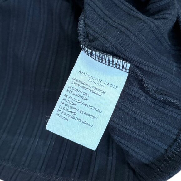 American Eagle Ribbed One Shoulder Tank Black S Minimalist Normcore Going Out - Picture 4 of 5